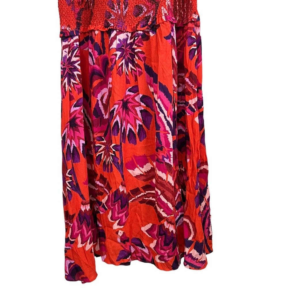 FARM Rio Orange Red Pink Printed Maxi Dress - Picture 6 of 16